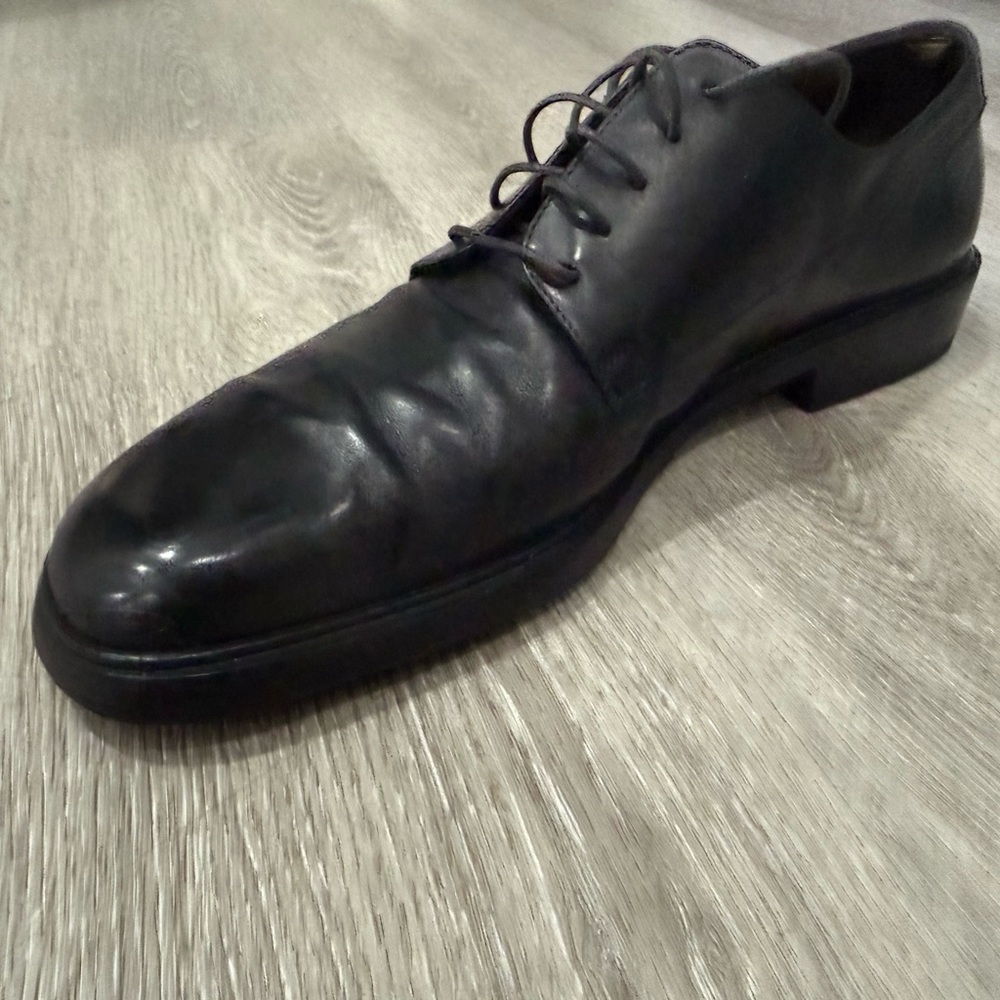 Salvatore Ferragamo Mens Black Leather Dress - Picture 9 of 12